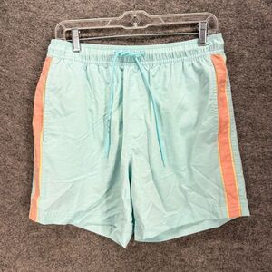 Rown Swim Shorts Trunks Men M Medium Blue Drawstring Pockets High Rise Swimwear